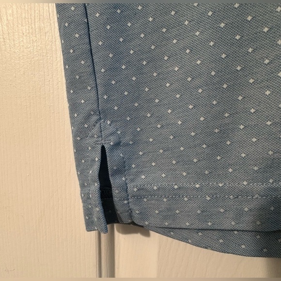 TRAVIS MATHEW XXXL Light Blue Polka Dot Golf Polo Pima Cotton Performance CLEAN - Picture 5 of 10
